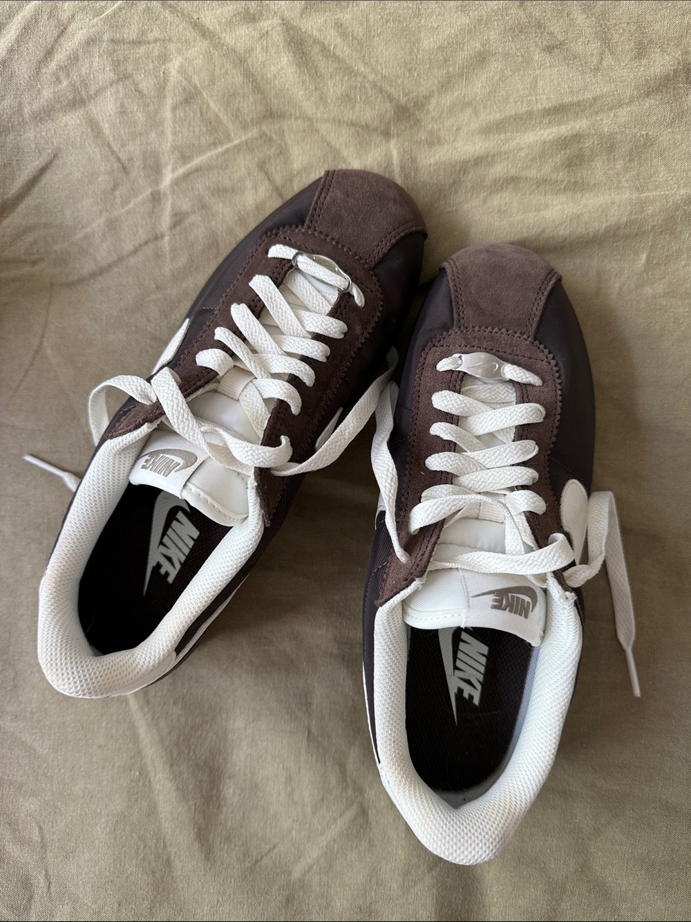 Never Worn Nike Cortez Brown & White Sneakers